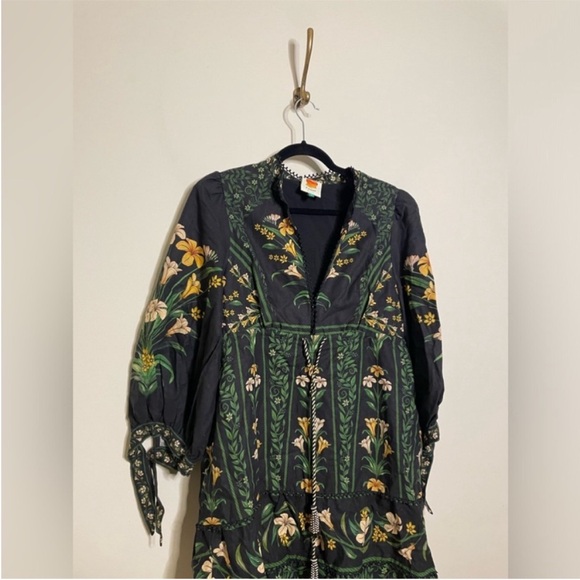 FARM Rio Black Flowers Arch Lenzing Ecovero Euroflax Mini Dress - Picture 8 of 11